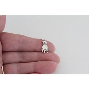 Sterling Silver Pitbull Dog Charm, Silver Pitbull Dog Charm